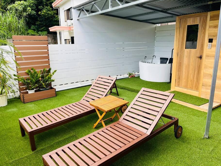 新規オープン サウナ Bbq ジャグジー付き 最大7名 無料駐車場4台 ビーチまで車で5分 Sky House Villa Uruma Dış mekan fotoğraf